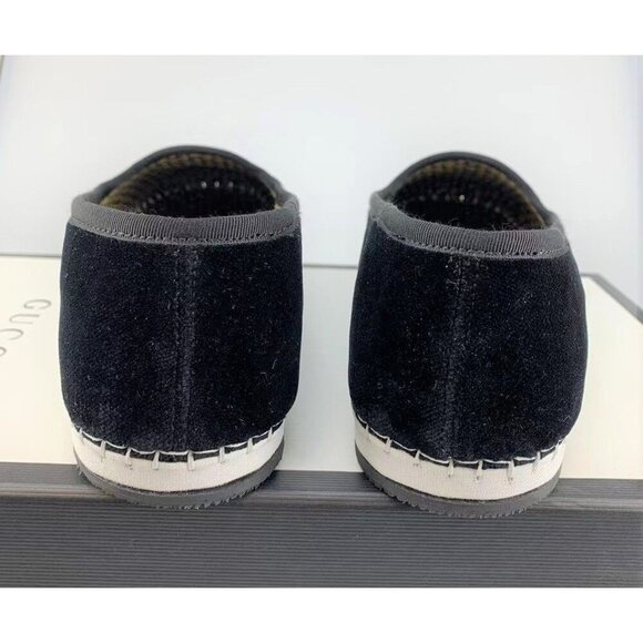 NIB Gucci Velvet Embellished Loafer In Black Size 6/EU 40 - Picture 6 of 11